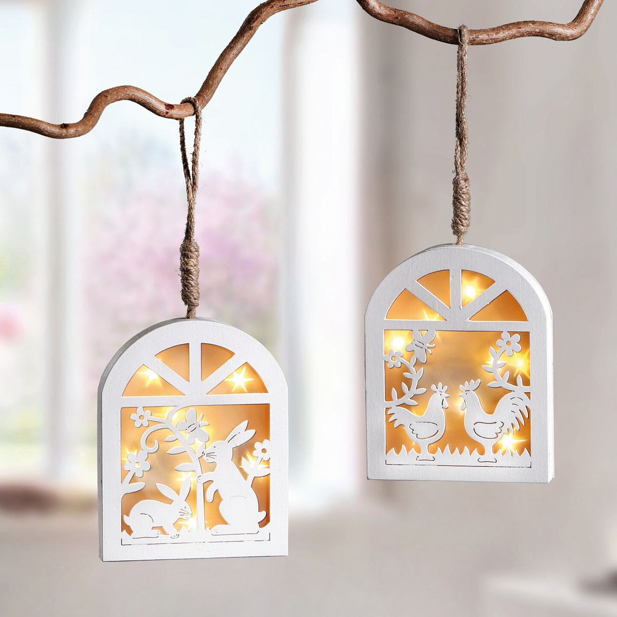 Изображение товара Подвесные украшения Весна с подсветкой 2 штуки