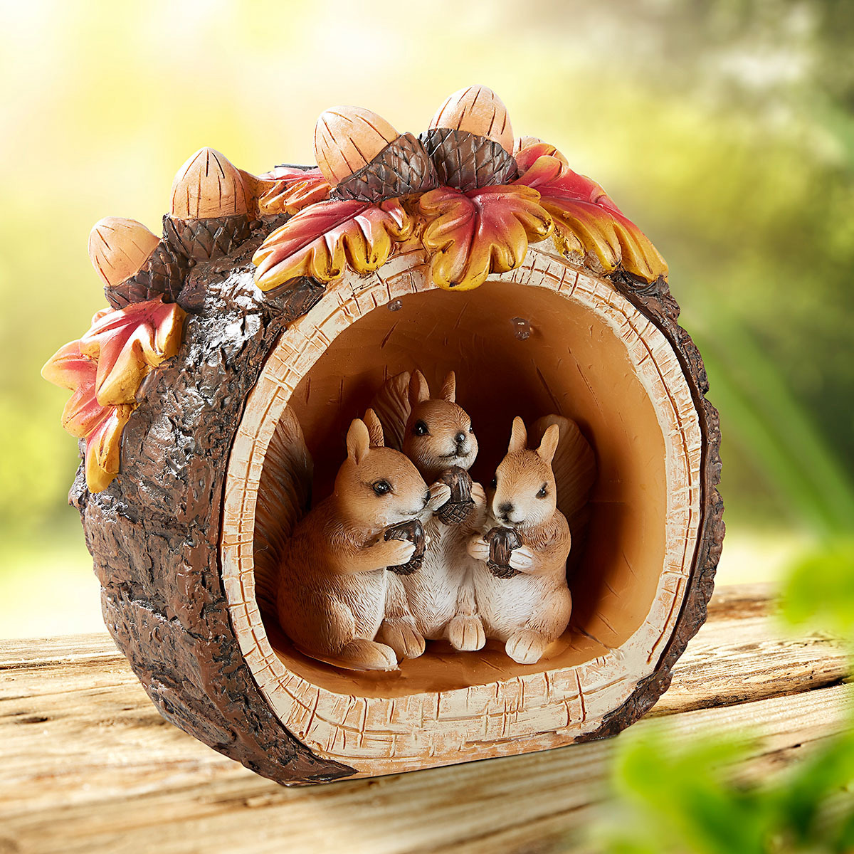 Изображение товара Декоративная фигура Трио белочек с подсветкой от солнечной батареи