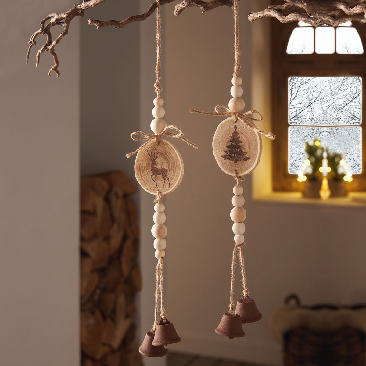 Изображение товара Подвесные украшения Олень и елочка FRANK, 2 шт, 40 см