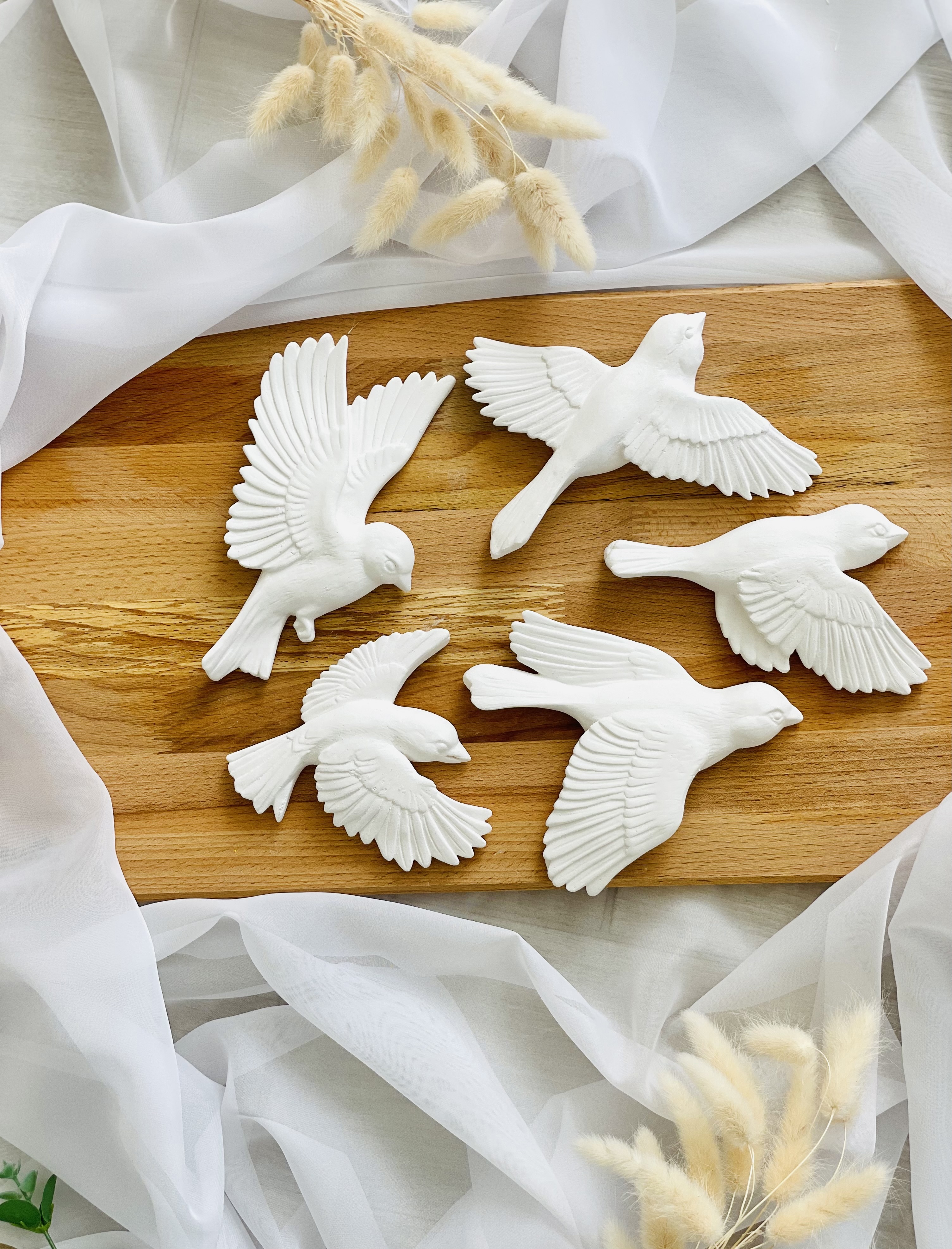 Изображение товара Декор на стену Птицы 5 шт цвет белый