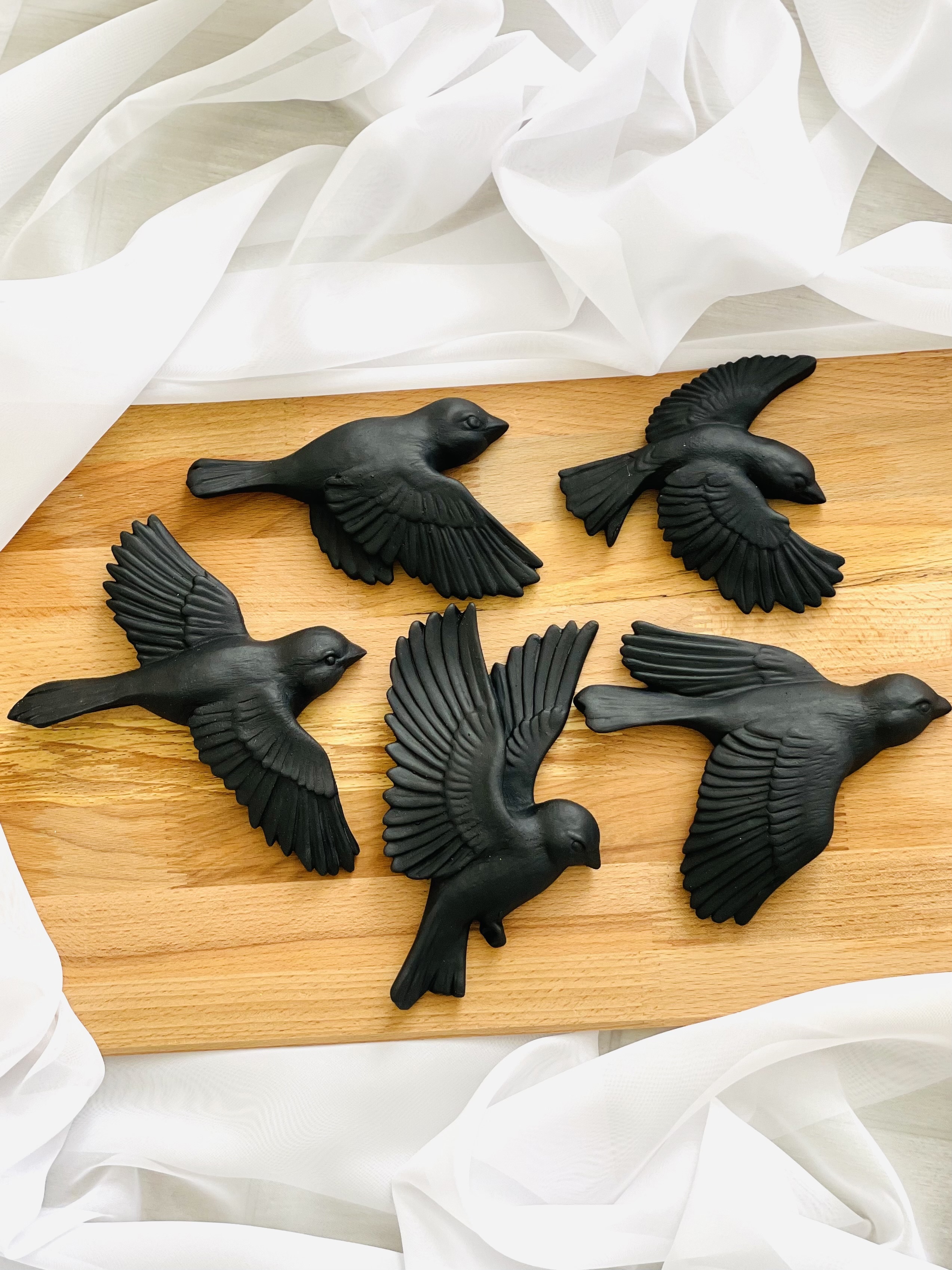 Изображение товара Декор на стену Птицы 5 шт цвет черный