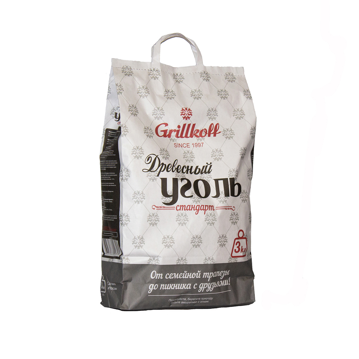 Изображение товара Уголь древесный Grillkoff 3 кг экологичный и легкий для гриля