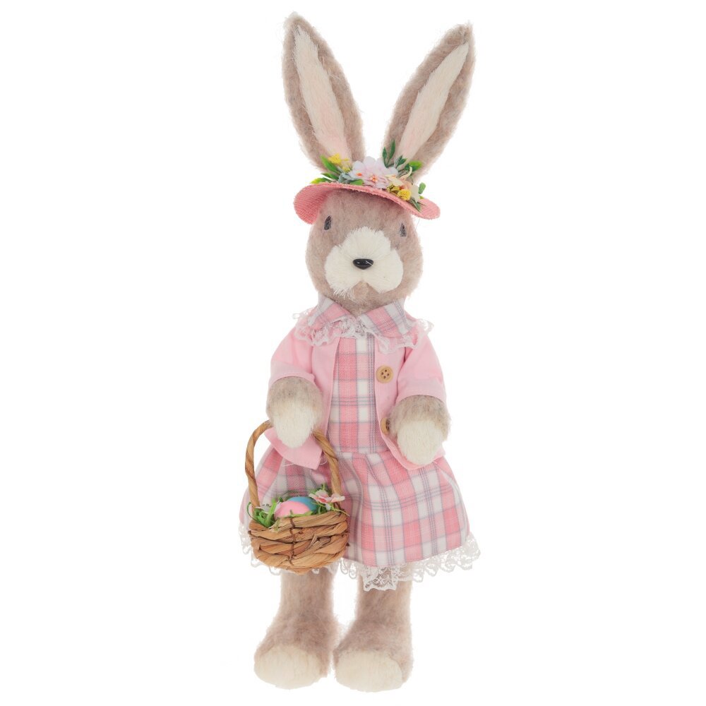 Изображение товара Фигура Заяц декоративная 46 см розовая 797630