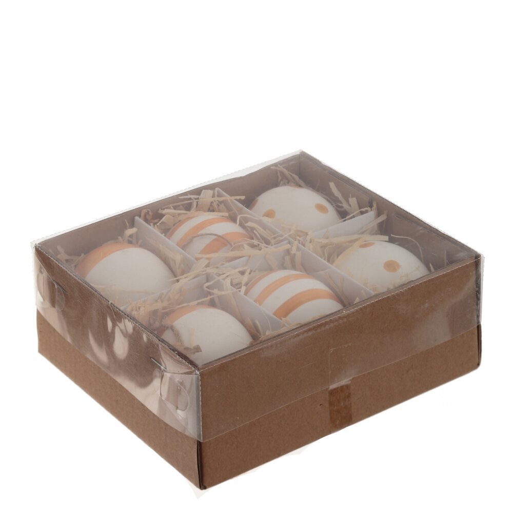 Изображение товара Изделие декоративное Подвесное яйцо 804615 14x13x5 см ПВХ цвет бежевый 6 шт.