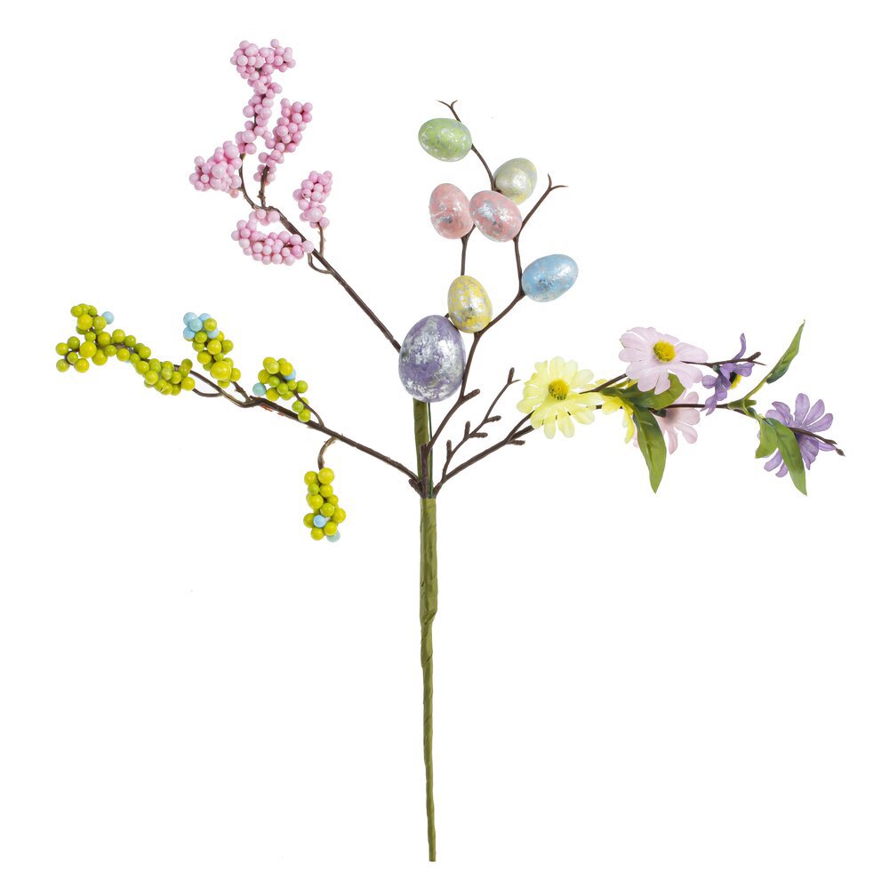 Изображение товара Ветка искусственная Пасхальная 747241 17x5x36 см ПВХ/текстиль цвет разноцветный
