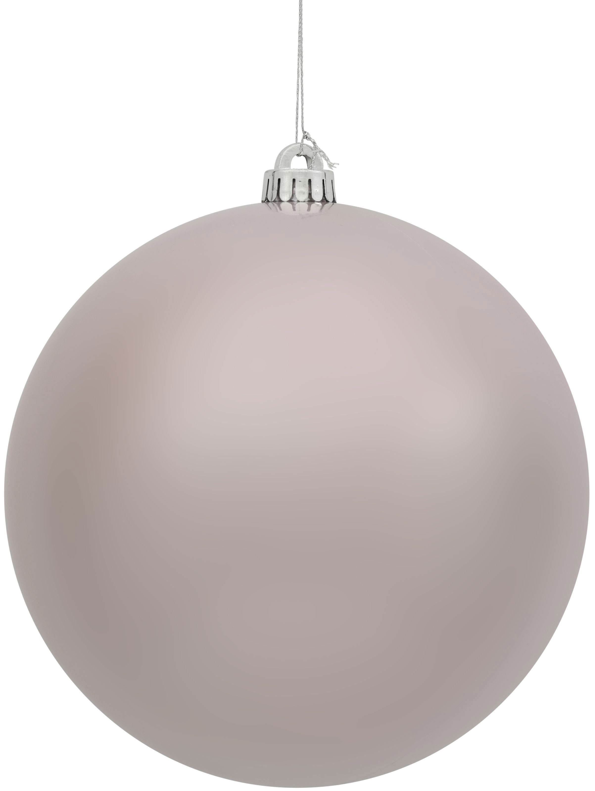 Изображение товара Пластиковый елочный шар розовый 20 см с блестками для новогоднего декора