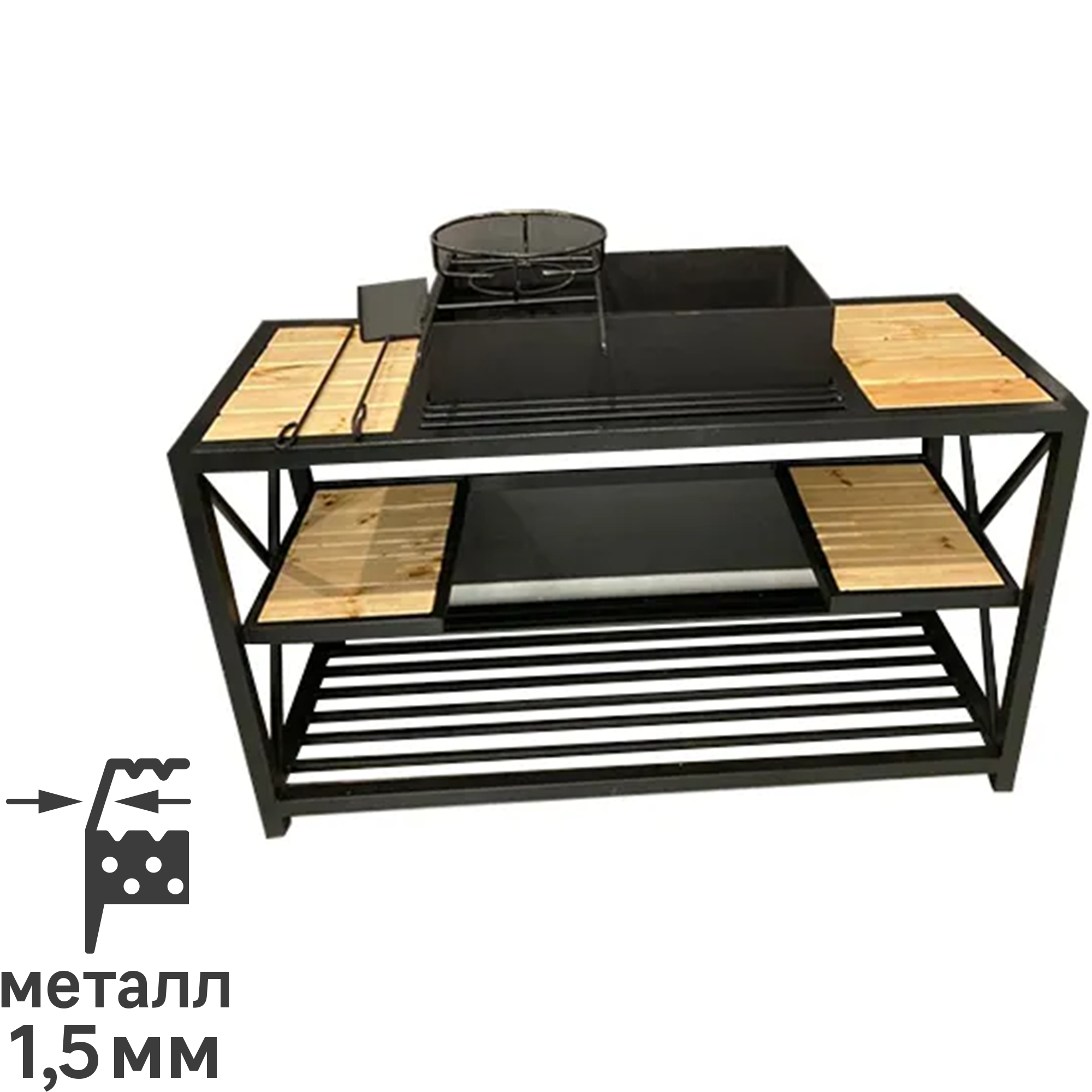 Изображение товара Мангал Дачный сезон Loft M 56x147x85 см