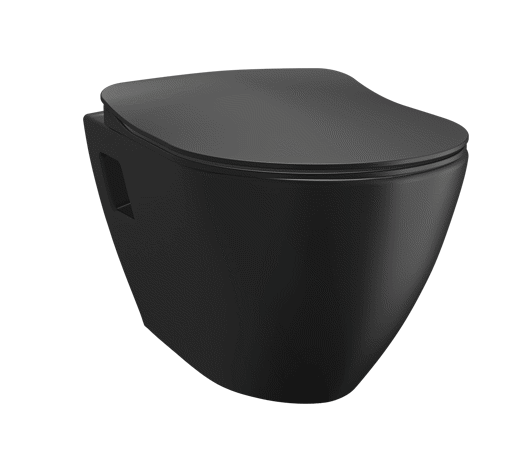 Изображение товара Унитаз подвесной Creavit Terra YD.SET.004.14 с сиденьем микролифт цвет черный матовый