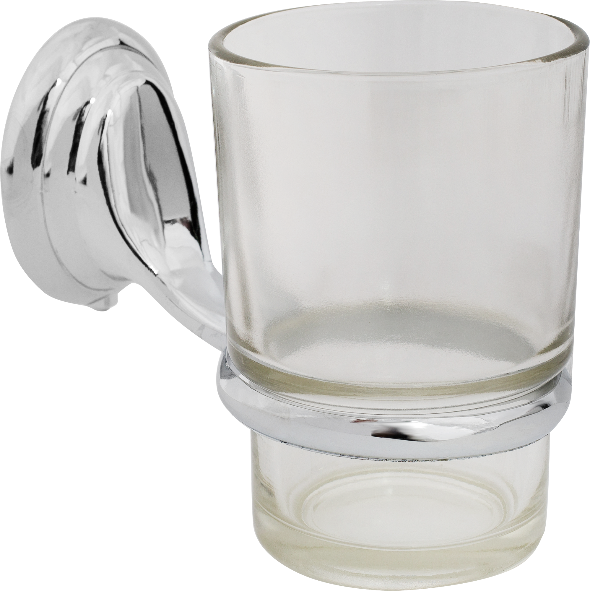 Изображение товара Стакан подвесной для зубных щёток, металл/стекло, цвет хром