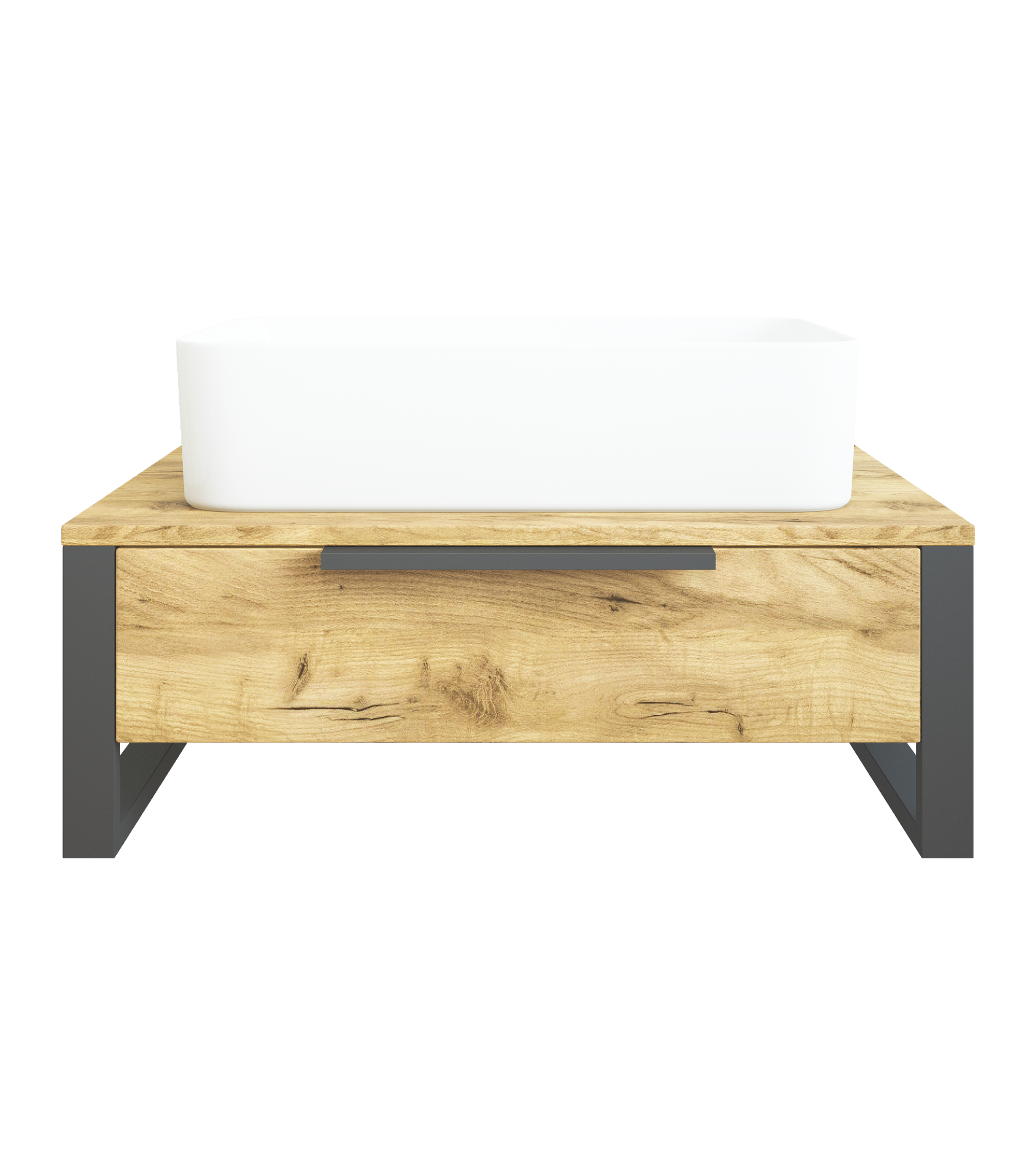 Изображение товара Тумба под раковину Sanflor С27070 подвесная Дуб Крафт Золотой 80