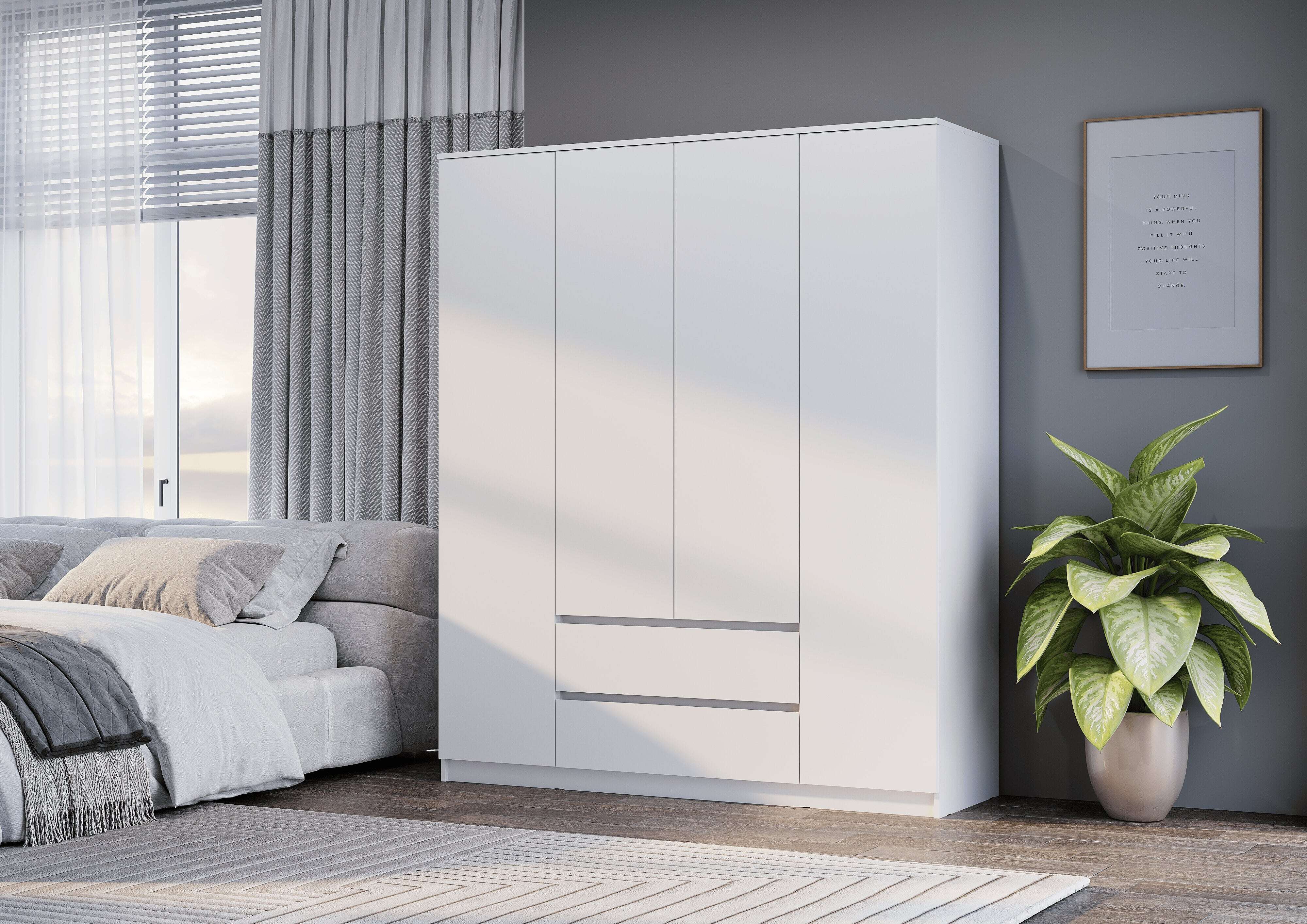 Изображение товара Шкаф распашной BTS 160.2x190x51.4 см серия Симпл белый ЛДСП