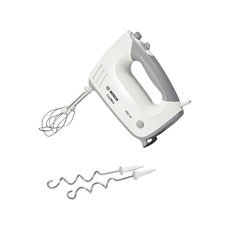 Изображение товара Ручной миксер Bosch 450 Вт 5 скоростей 4 насадки цвет серо-белый