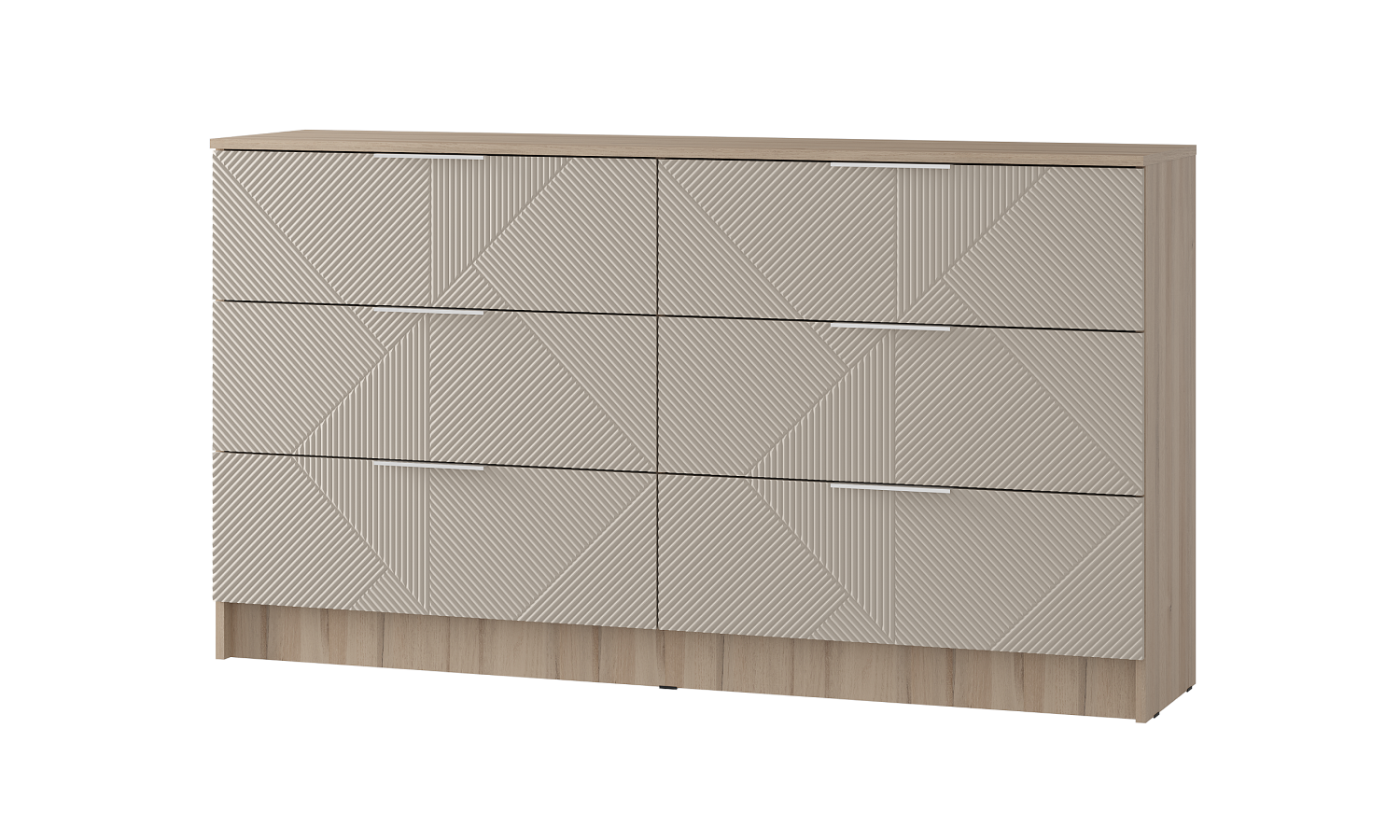 Изображение товара Комод Эмилия КМ-04 6 ящиков 160.2x37.6x87.8 см коричневый ЛДСП стильное решение