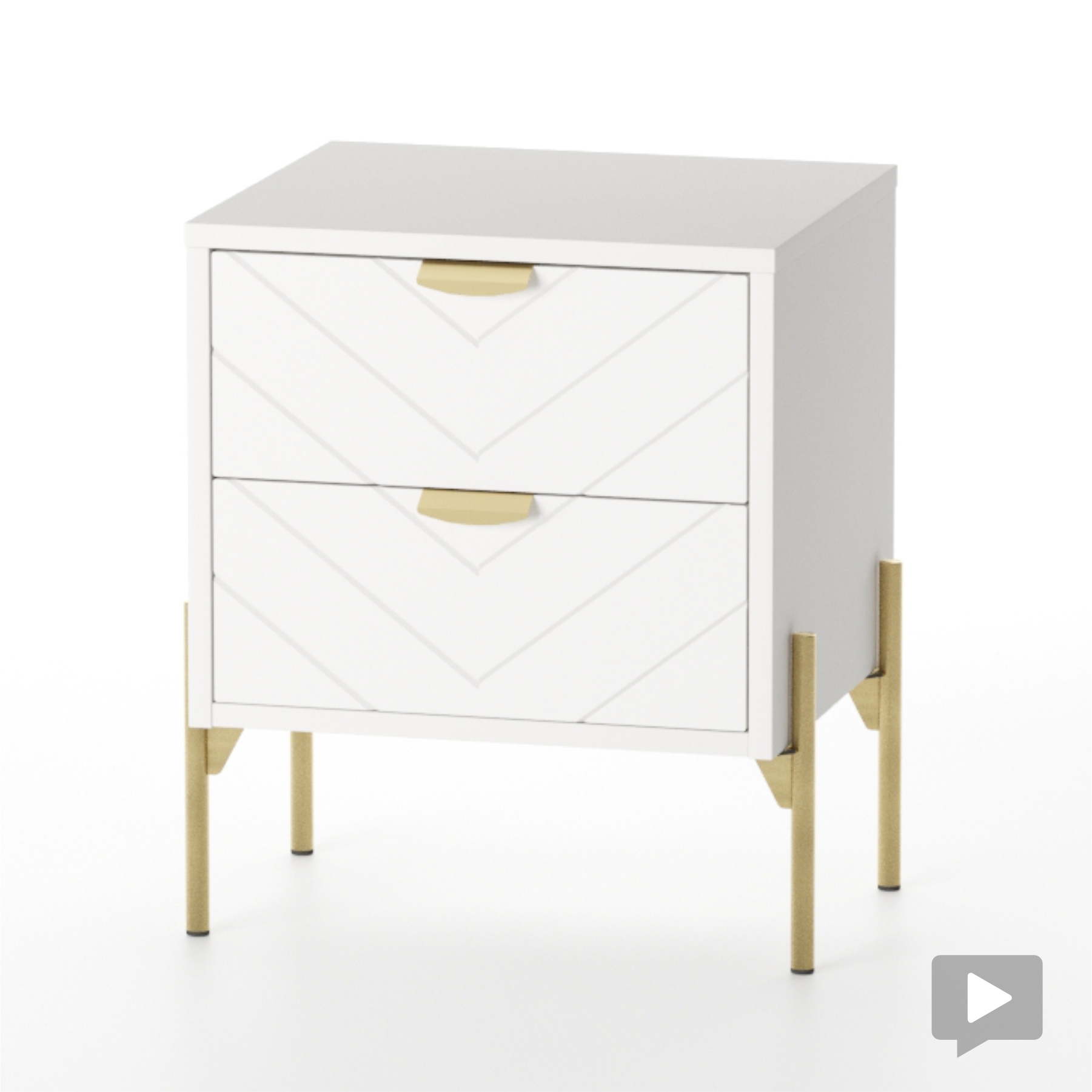 Изображение товара Прикроватная тумба Mobi 43.4x50.6x33.8 см 2 ящика белый стиль классический