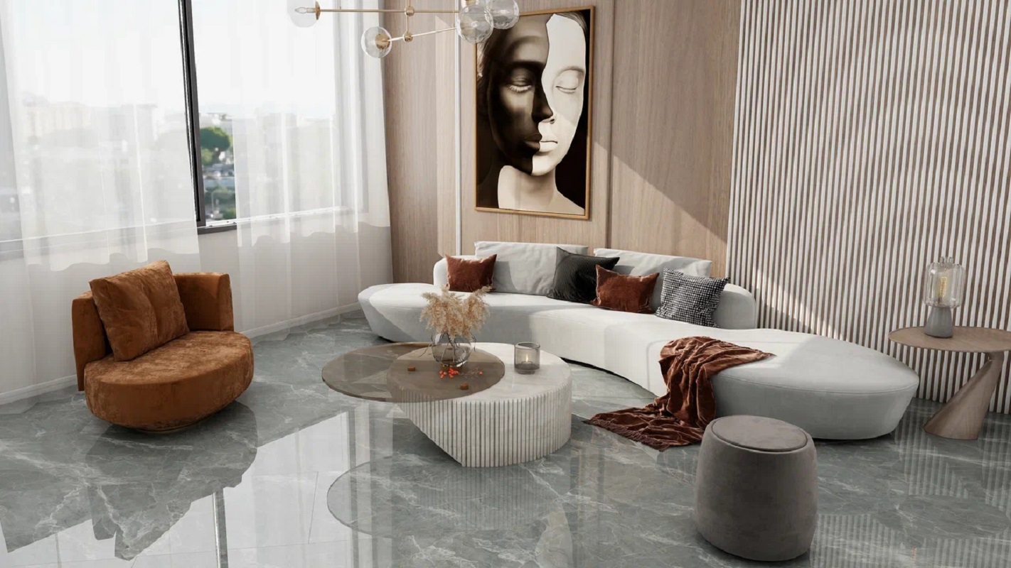 Изображение товара Керамогранит Bluezone Grey Glossy Bz-10012 RP-185187 60x120см 0.72 м² цвет серый, цена за упаковку