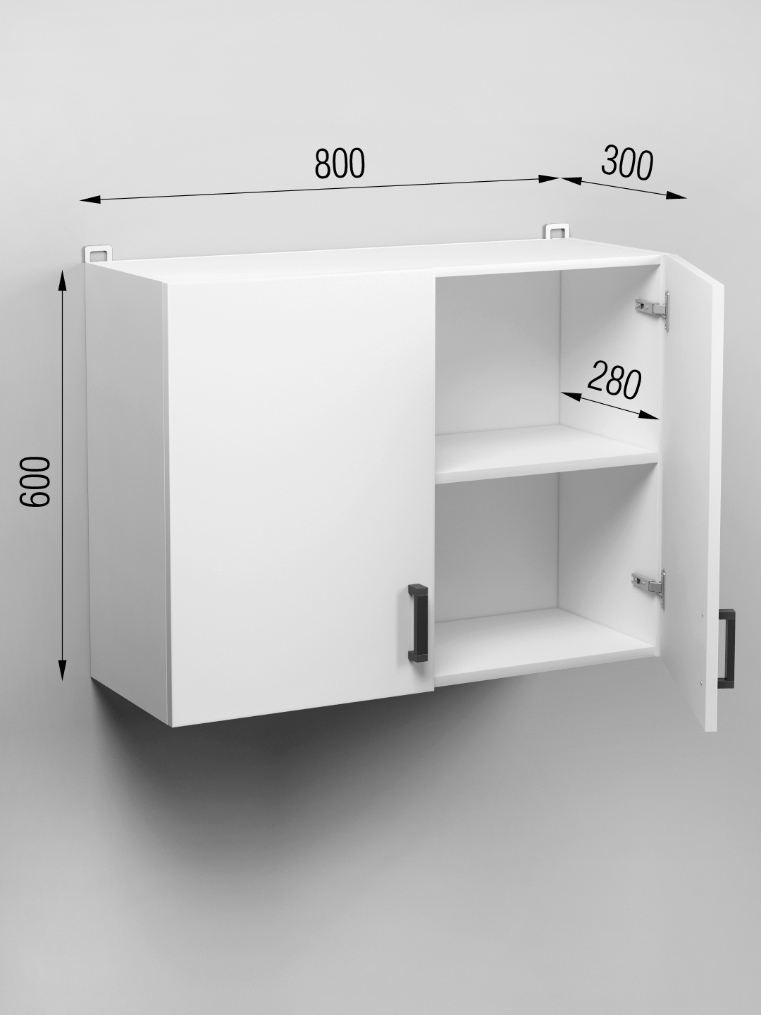 Изображение товара Навесной шкаф Regent Style Орион из белого ЛДСП 80x60x30 см