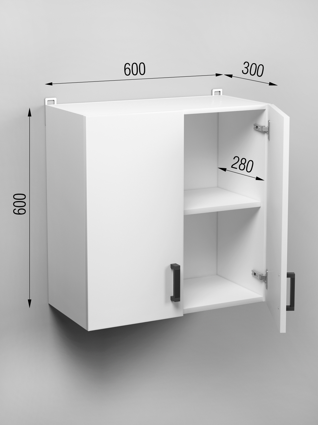 Изображение товара Навесной шкаф Regent Style серия Орион 60x60x30 см белый ЛДСП с двумя дверцами