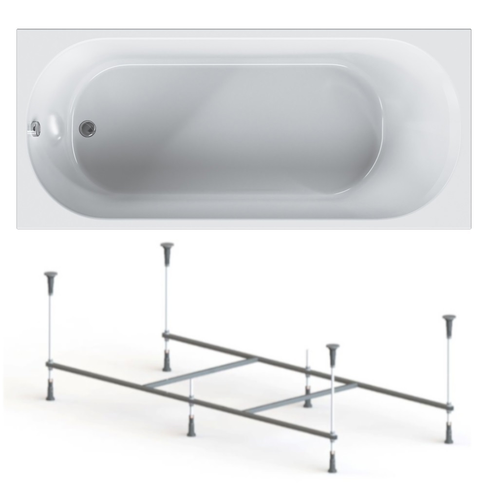 Изображение товара Ванна акриловая AM.PM X-Joy 180x80 комплект 2 в 1: ванна с каркасом