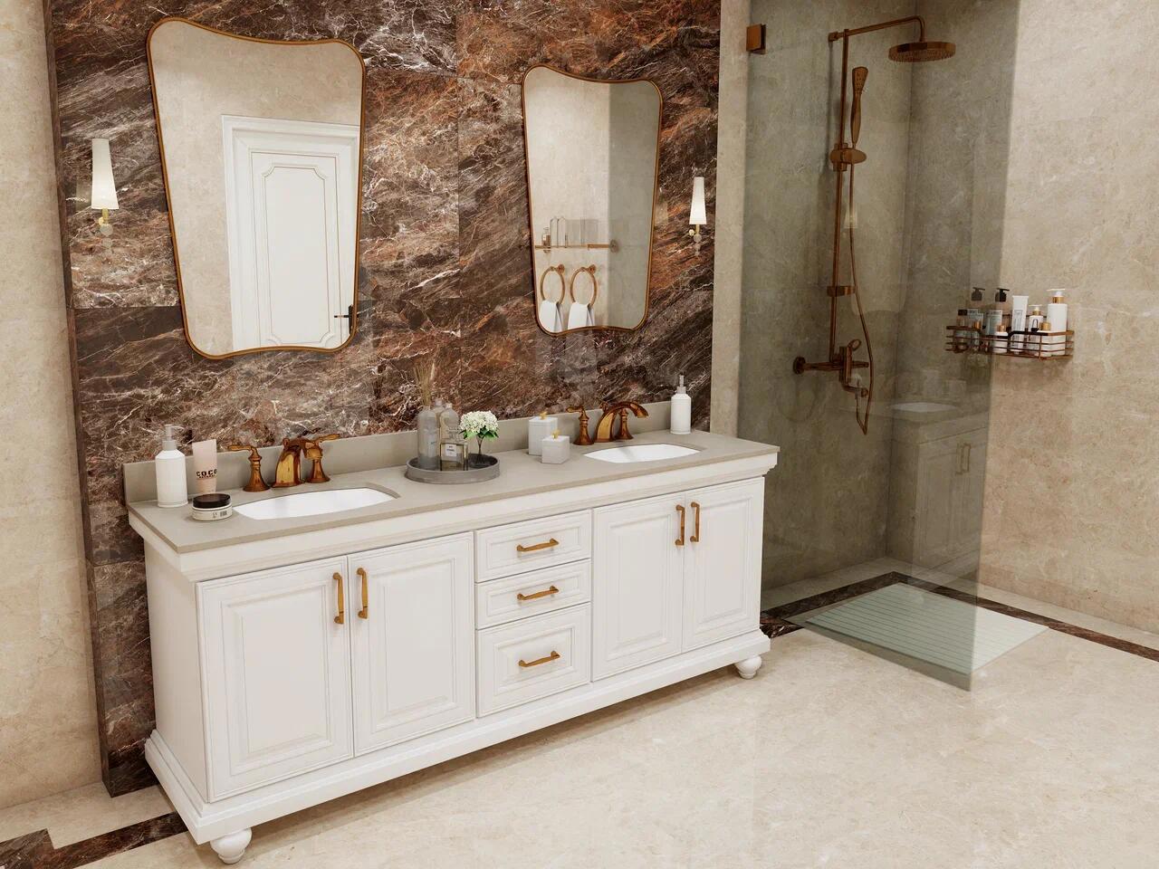 Изображение товара Керамогранит Bluezone Romano Versailles Brown High Glossy RP-185195 60x120см 1.44 м² цвет коричневый