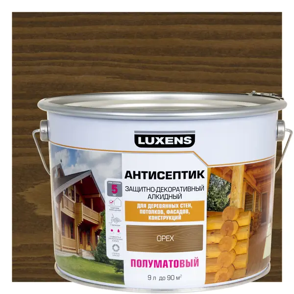 Фото Антисептик алкидный Luxens полуматовый орех 9 л