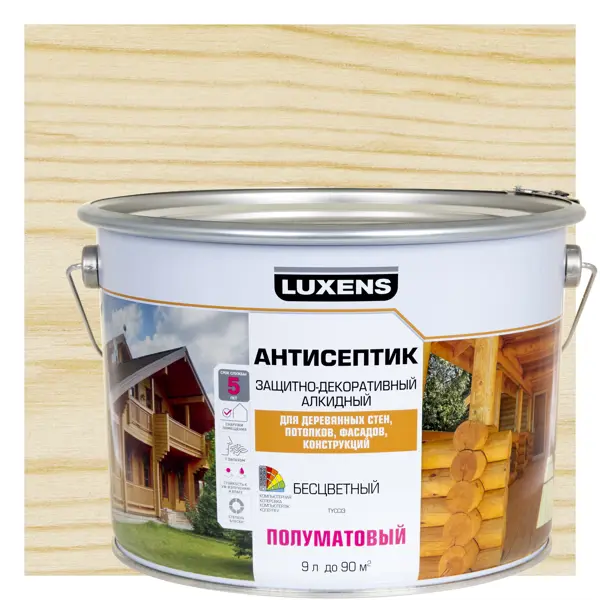Фото Антисептик алкидный Luxens полуматовый бесцветный 9 л