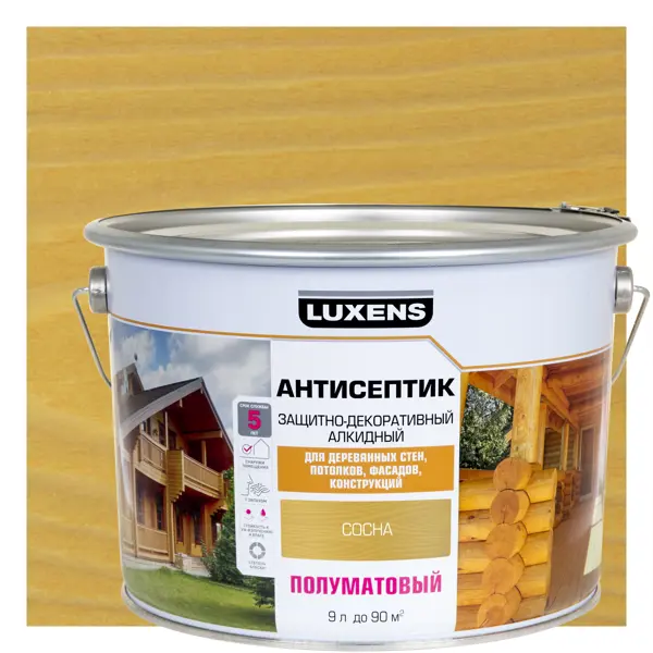 Фото Антисептик алкидный Luxens полуматовый сосна 9 л