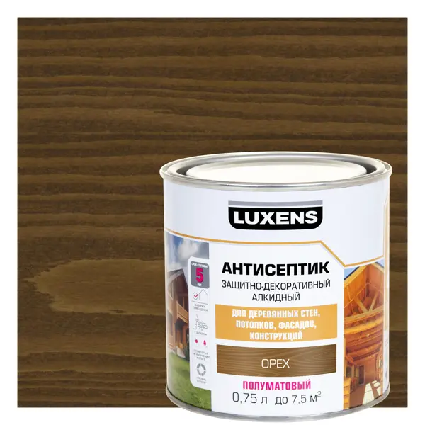 Фото Антисептик алкидный Luxens полуматовый орех 0.75 л