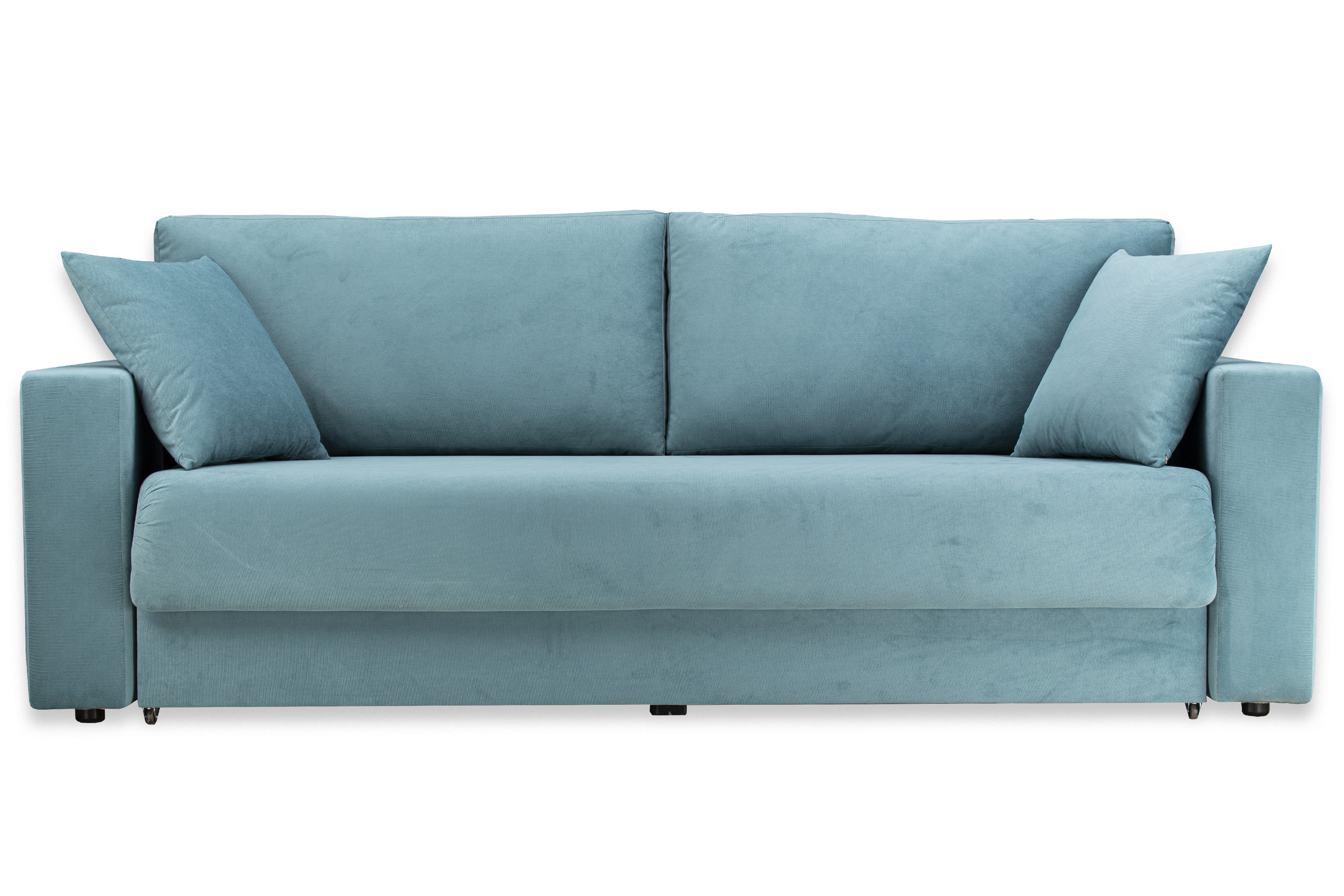 Изображение товара Диван Ramart Design Ливерпуль 2310x82x90 см велюр зеленый с ящиком и подлокотниками