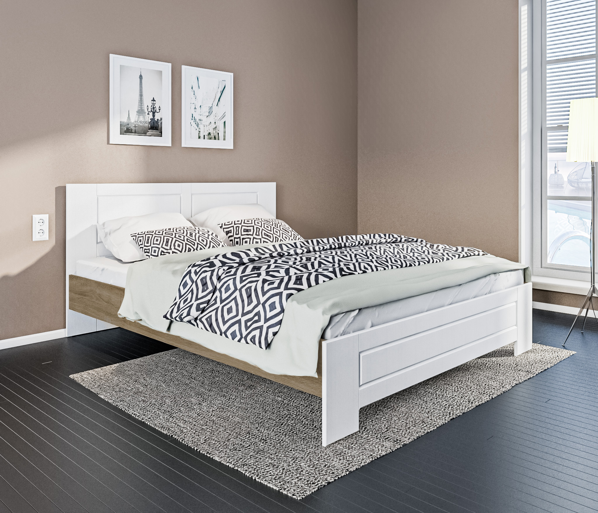 Изображение товара Двуспальная кровать Илона Столплит 166x204 см современный дизайн