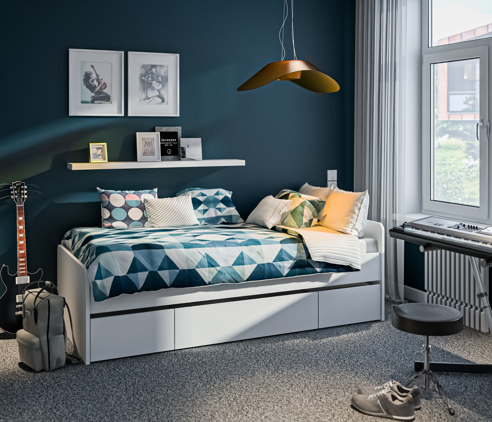 Изображение товара Кровать Столплит Терра 96x67x205 см ЛДСП цвет белый 0393149133430