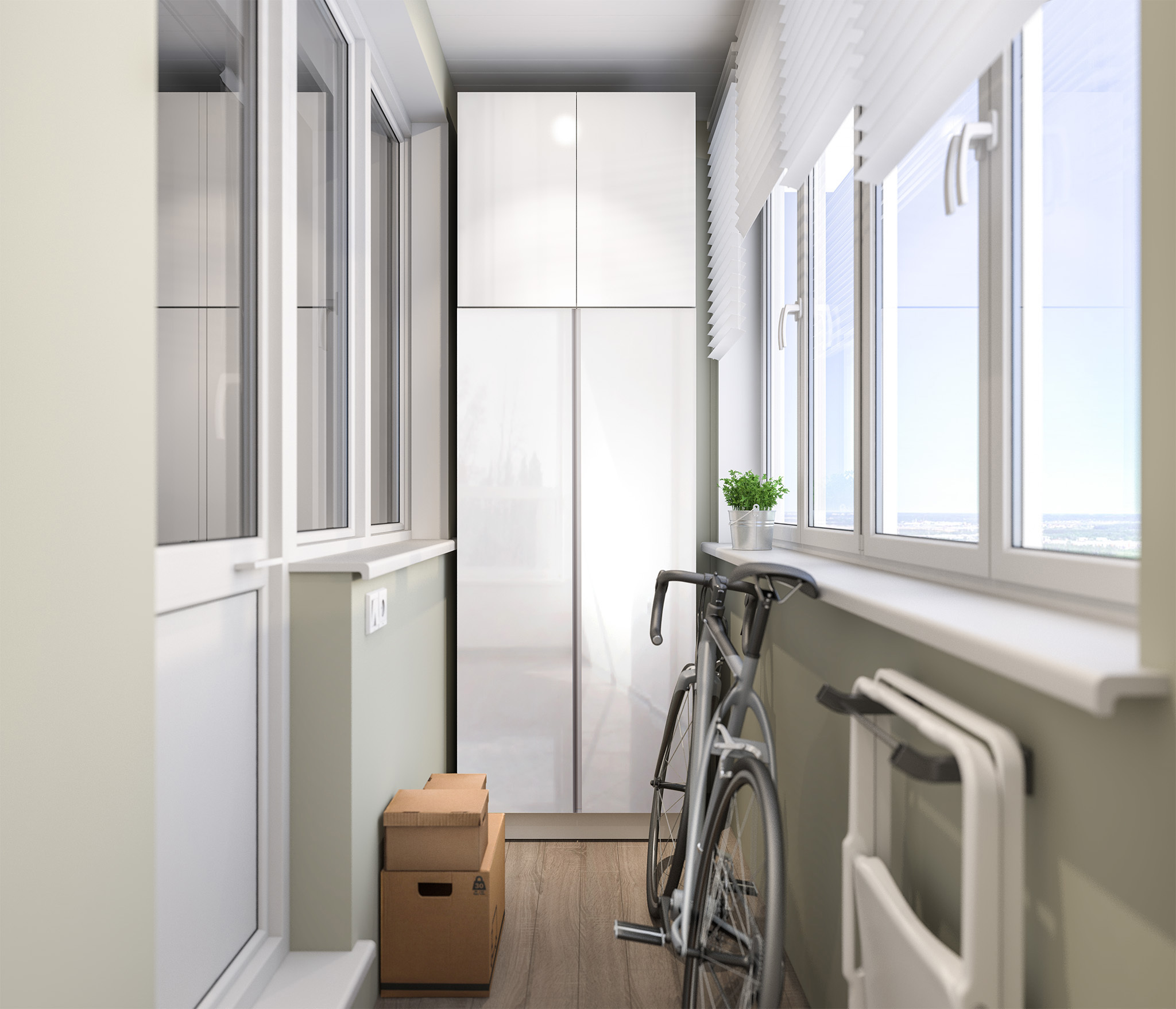 Изображение товара Шкаф Столплит Медея СБ-2309 82x200 см Белый глянец