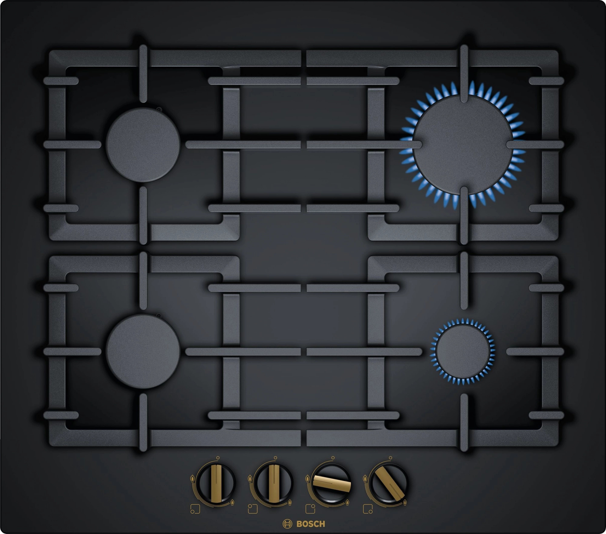 Изображение товара Газовая варочная панель Bosch PPP6B6B90R 59 см 4 конфорки черная