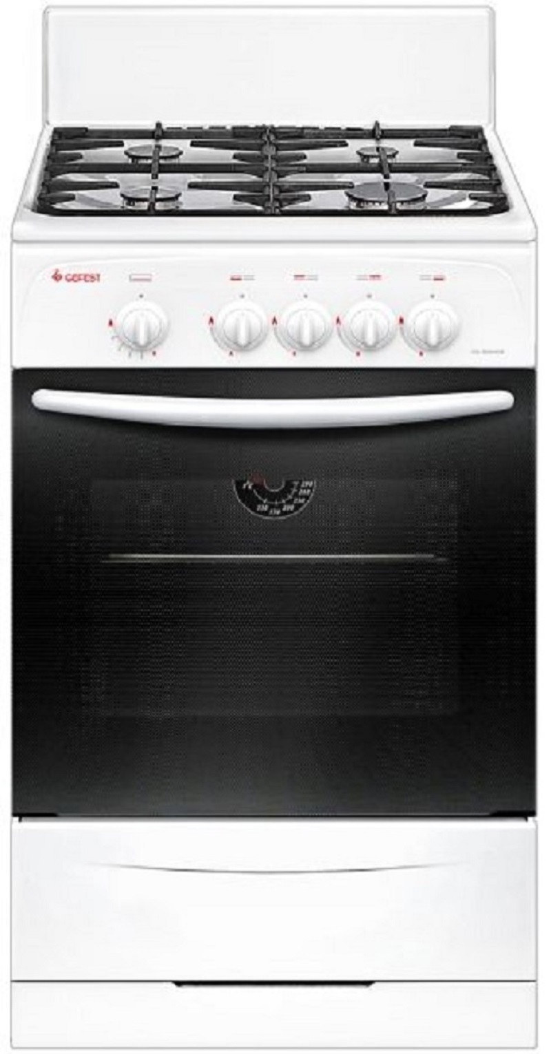 Изображение товара Газовая плита с духовкой Gefest CG 50М02 К73 50 см 4 конфорки цвет белый