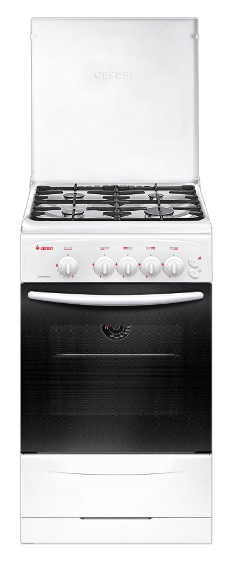 Изображение товара Газовая плита с духовкой Gefest CG 50M04 K73 50 см 4 конфорки белая