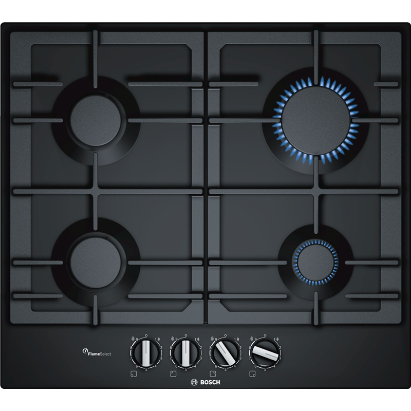 Изображение товара Газовая варочная панель Bosch HSG6S6FQ00 4 конфорки черный встраиваемая