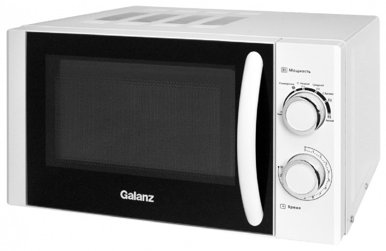 Изображение товара Отдельностоящая микроволновая печь Galanz 120011 20 л 48.3x28.1x39.5 см цвет белый