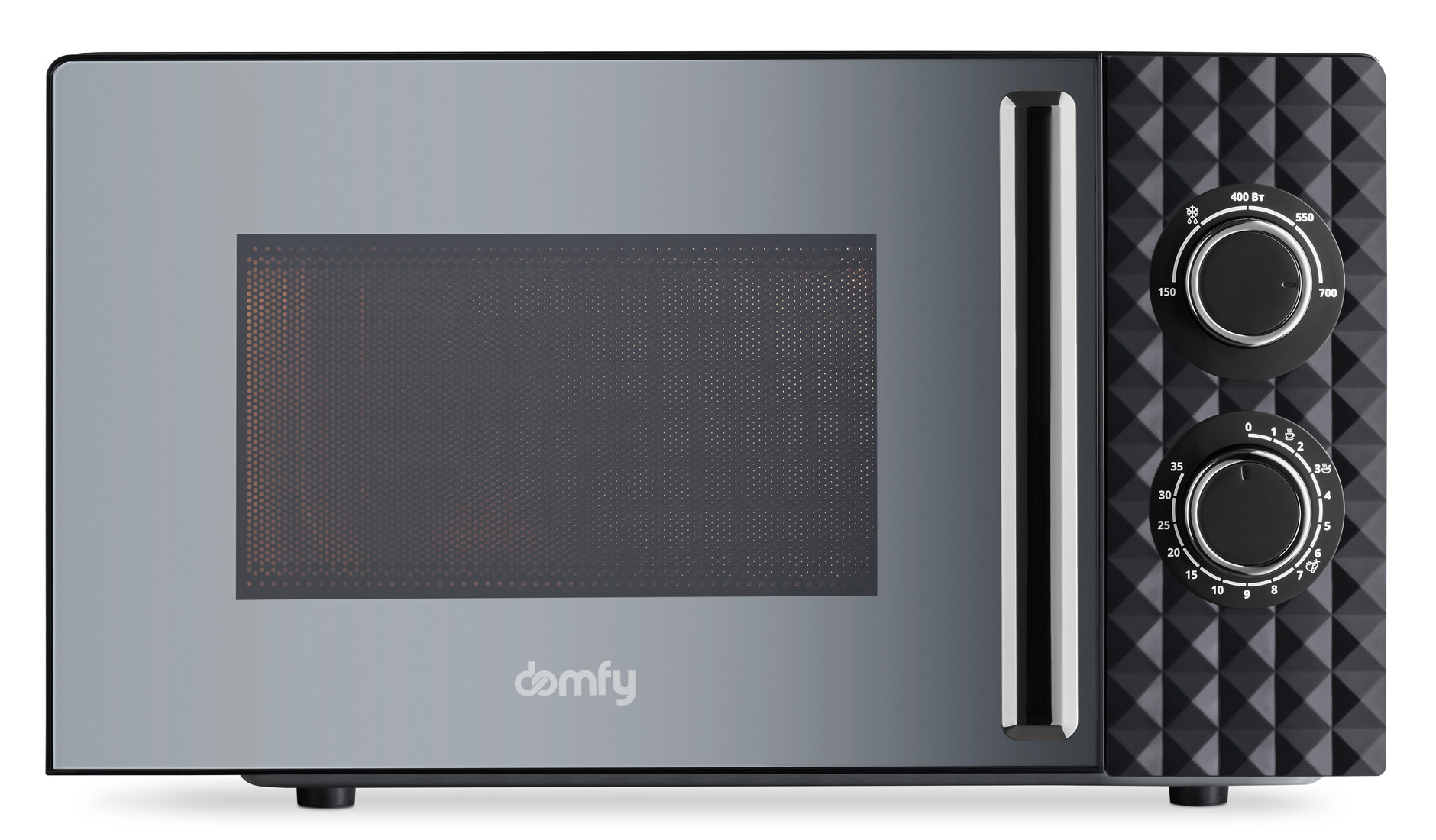 Изображение товара Отдельностоящая микроволновая печь DOMFY DSB-MW102 20 л 700 Вт черная стильная компактная