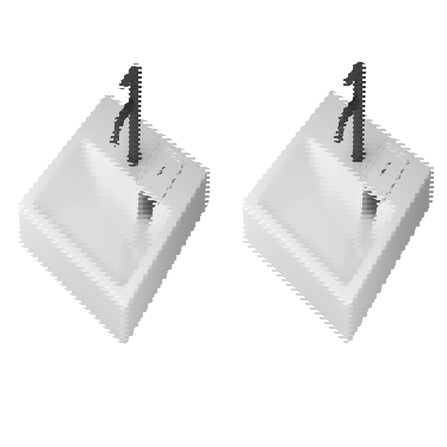 Изображение товара Раковина для стиральной машины Bauedge hotel XMY0006 50см черная/белая комплект