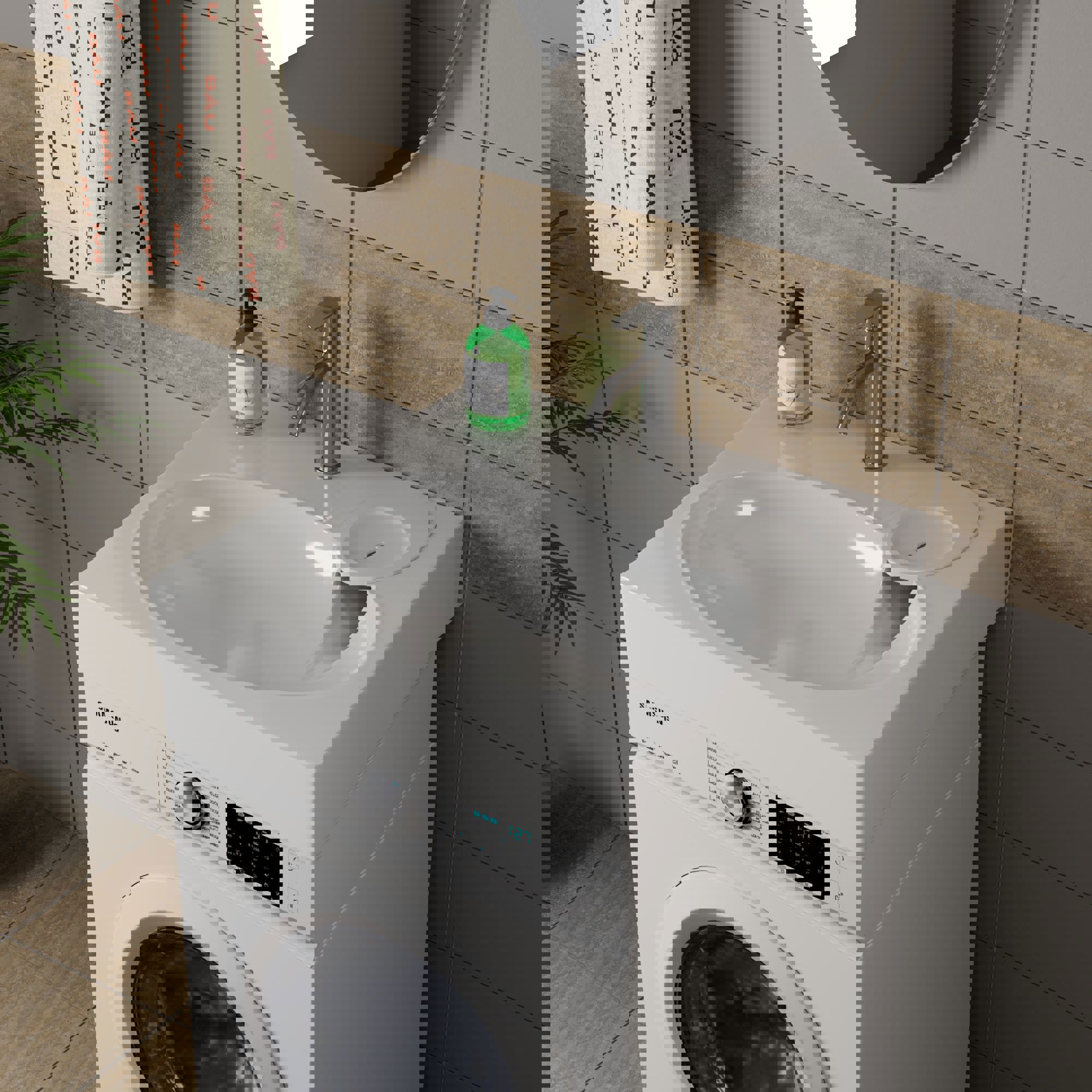 Изображение товара Раковина на стиральную машину Bauedge nimb XMY0033 59,2см хром/белая