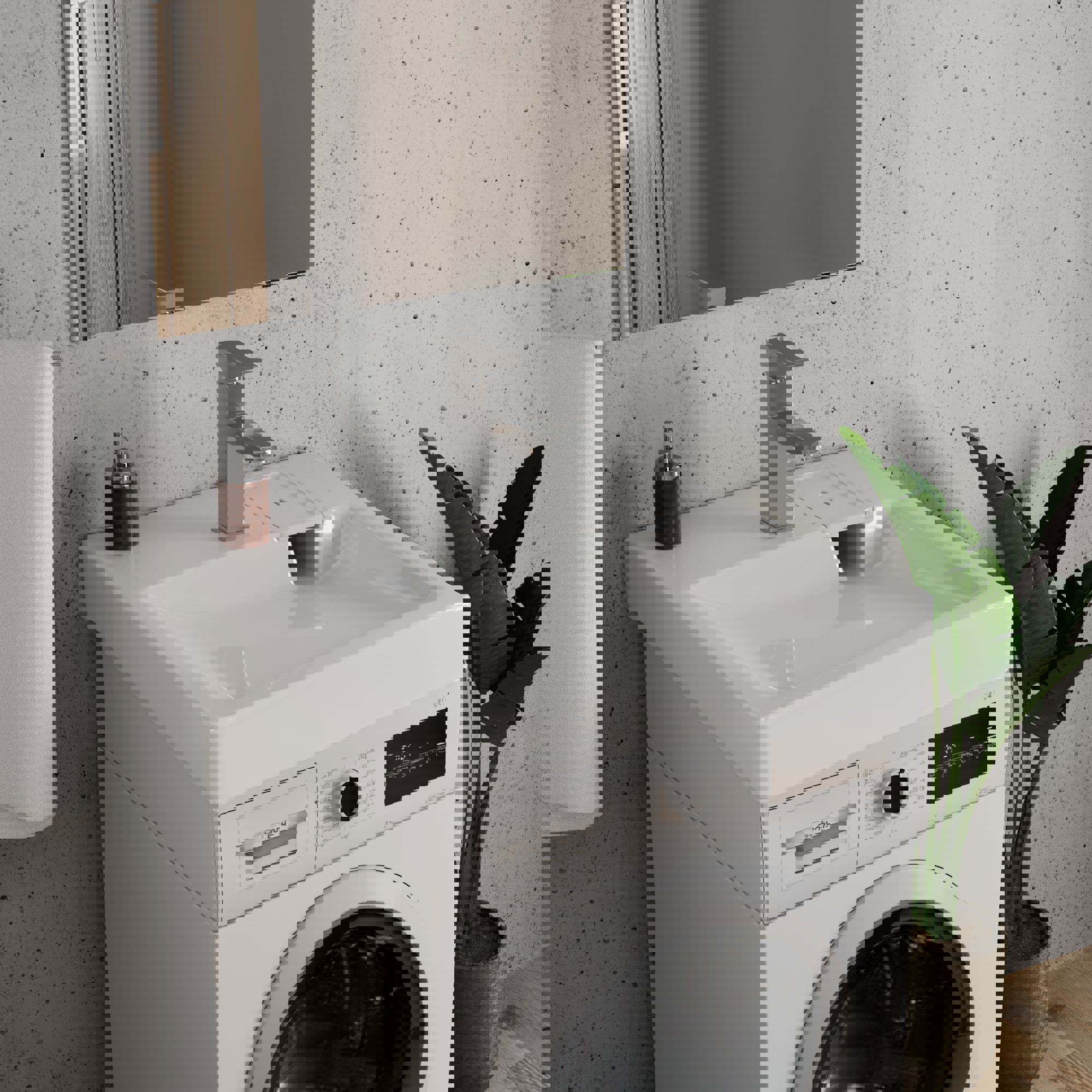 Изображение товара Раковина на стиральную машину Bauedge hotel XMY0061 60 см белый/хром