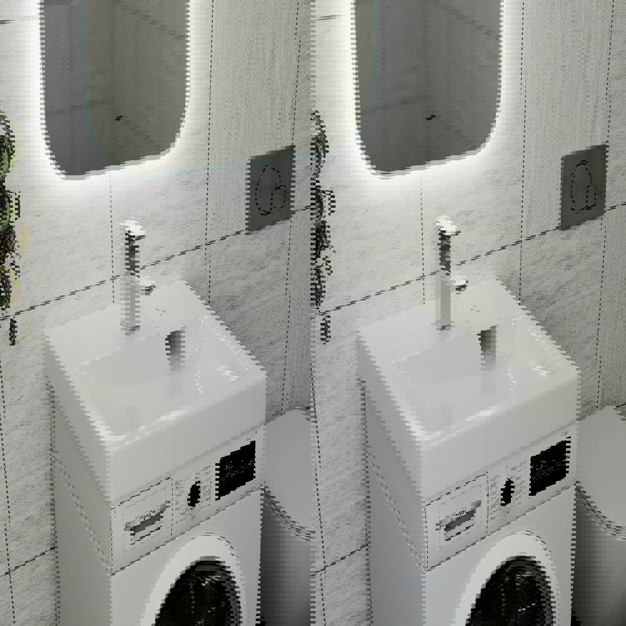 Изображение товара Раковина на стиральную машину Bauedge hotel XMY0065 белый хром 59 см