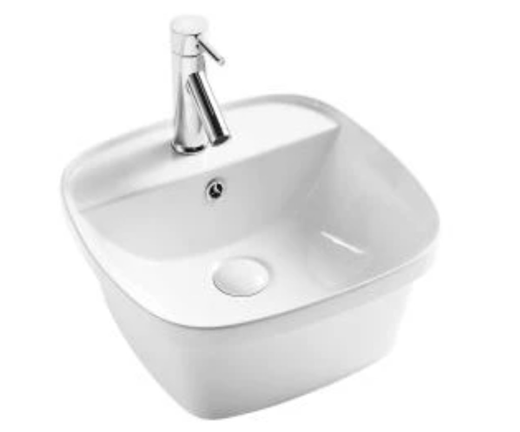 Изображение товара Раковина накладная D&k quadro DT1510916 43см цвет белый Изображение товара Раковина накладная D&k quadro DT1510916 43см цвет белый