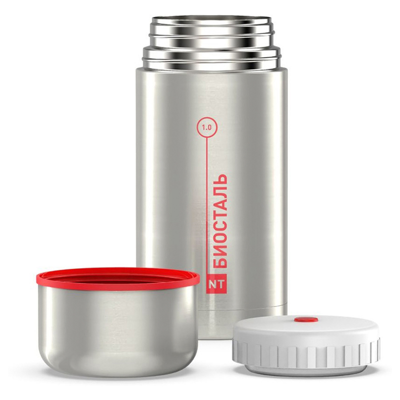 Изображение товара Термос 1000 мл Biostal Термос колба из нержавеющей стали цвет серый/серебристый