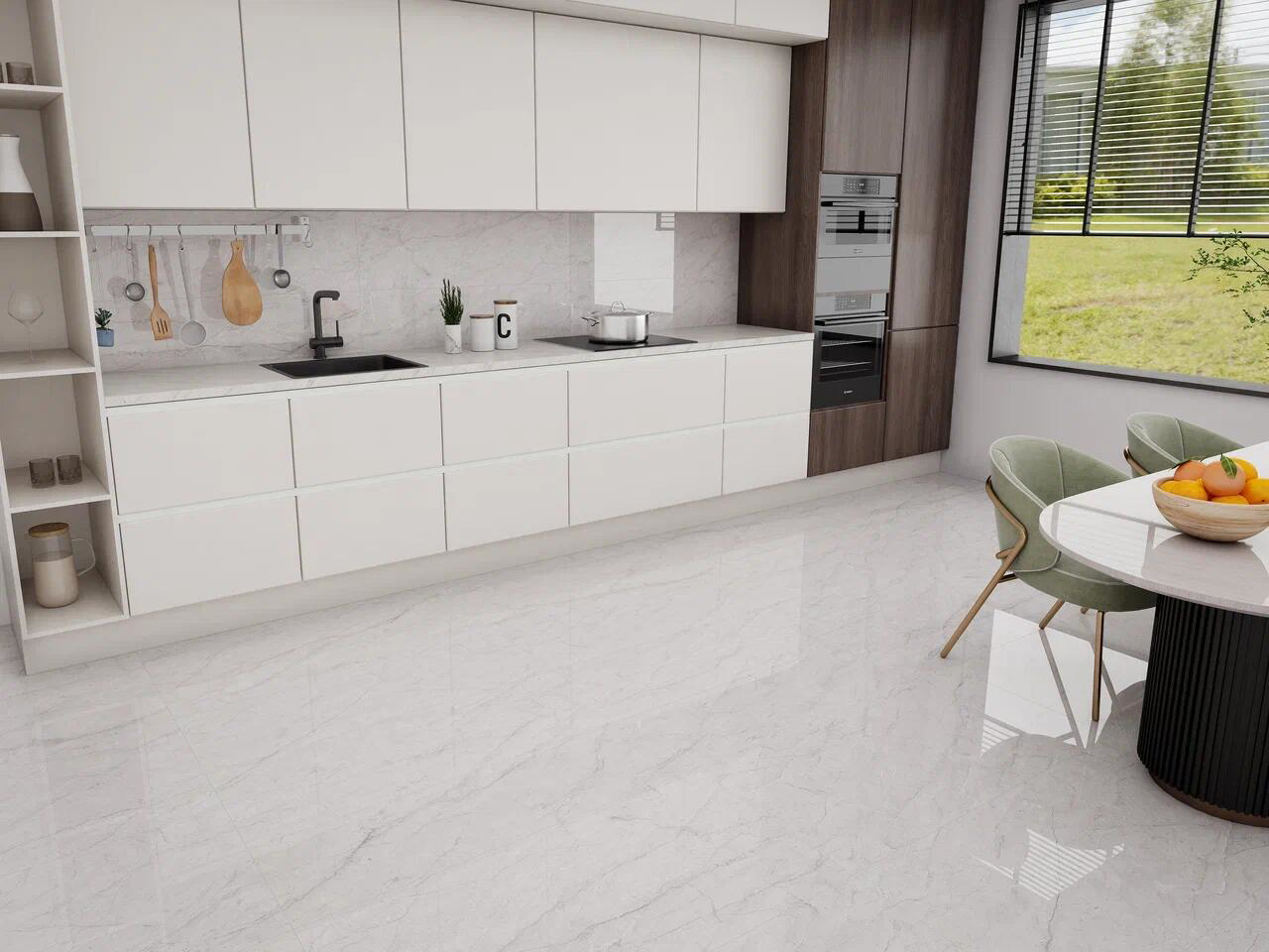 Изображение товара Керамогранит Colortile Awetic Bianco Glossy 120x60 серый глянцевый для пола и стен