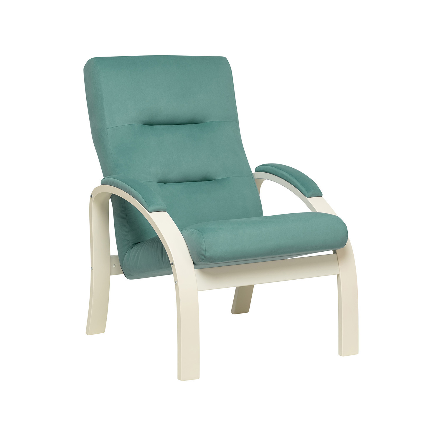 Изображение товара Кресло Leset Лион 68.5x100x80 см велюр цвет слоновая кость/зелёный