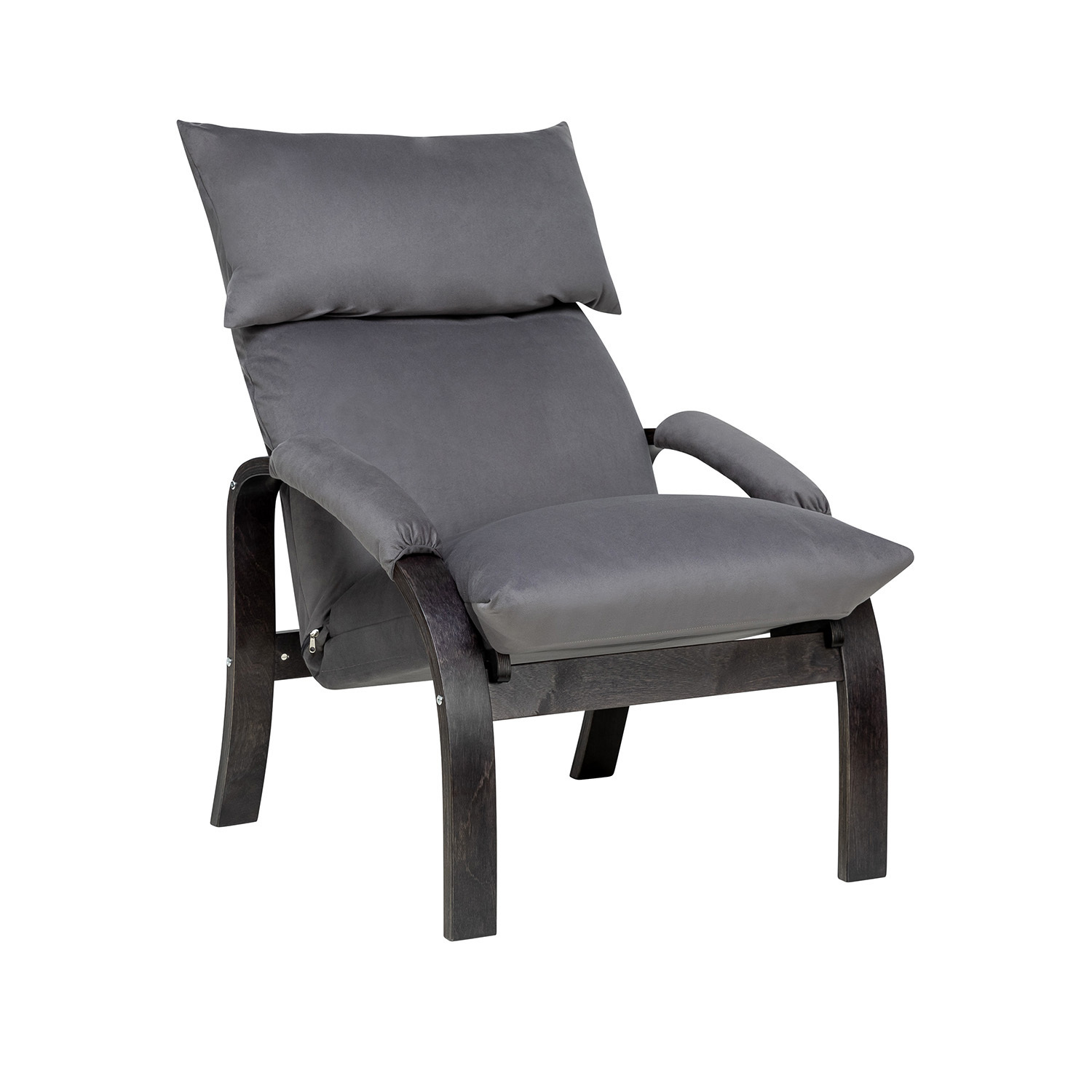 Изображение товара Кресло-трансформер Морган 67x100x96 см велюр серый и венге стильное и комфортное