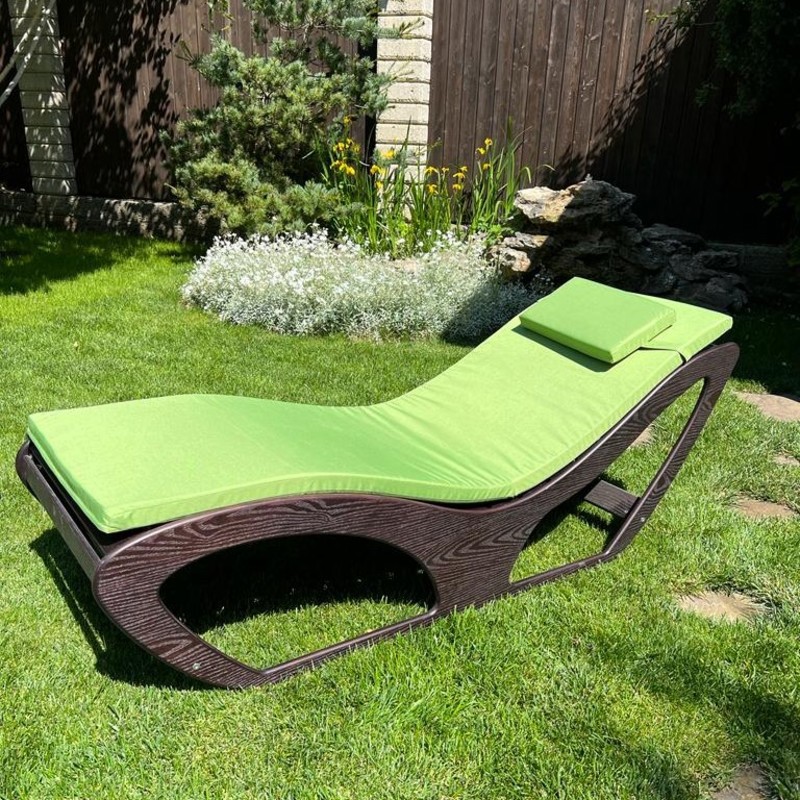 Изображение товара Шезлонг 407 МФ Пирамида 26 Leto-1 182 см 67 см 70 см МДФ/текстиль зеленый