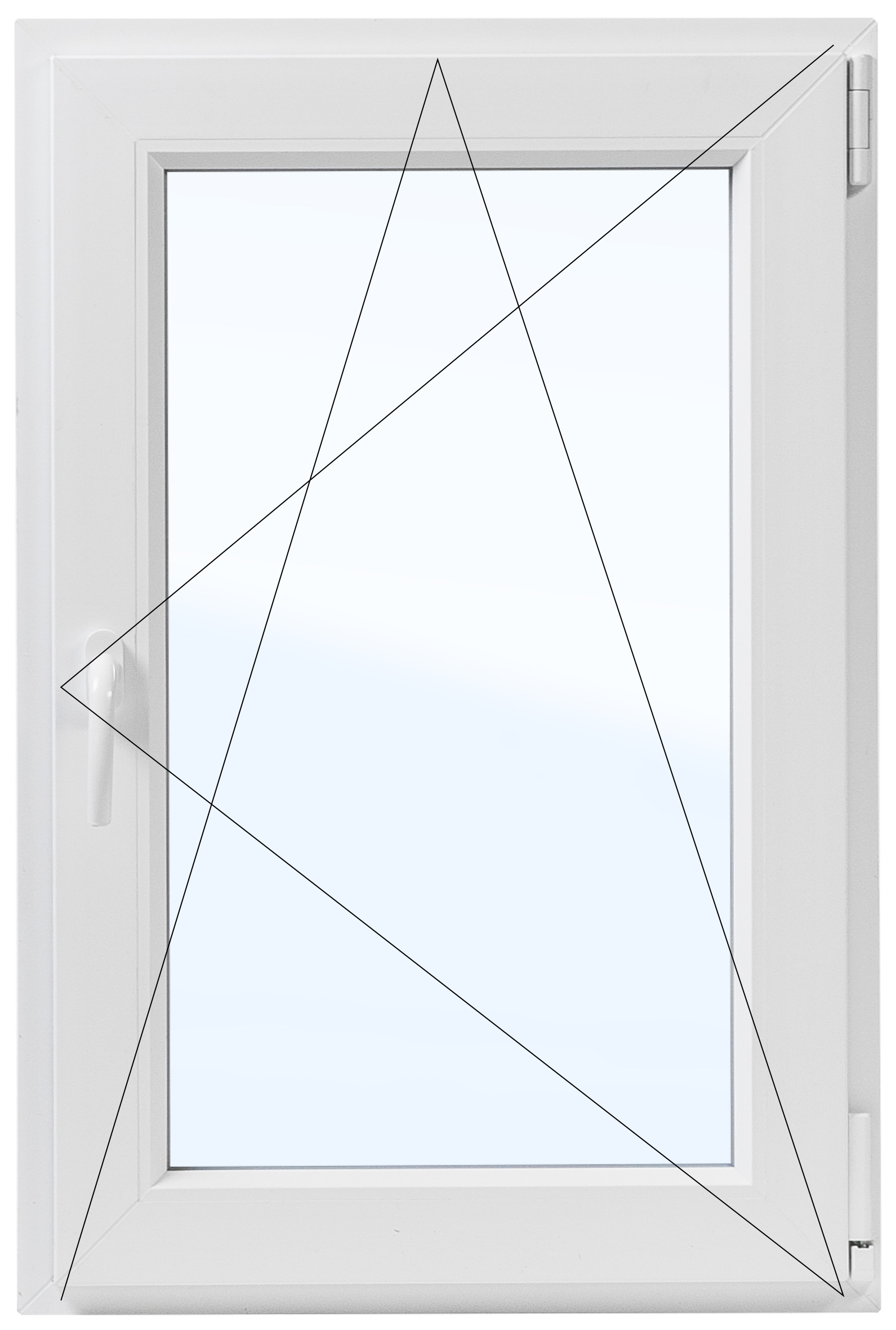 Изображение товара Пластиковое окно ПВХ одностворчатое 1200x800 мм (ВхШ) двухкамерный стеклопакет белый/серый