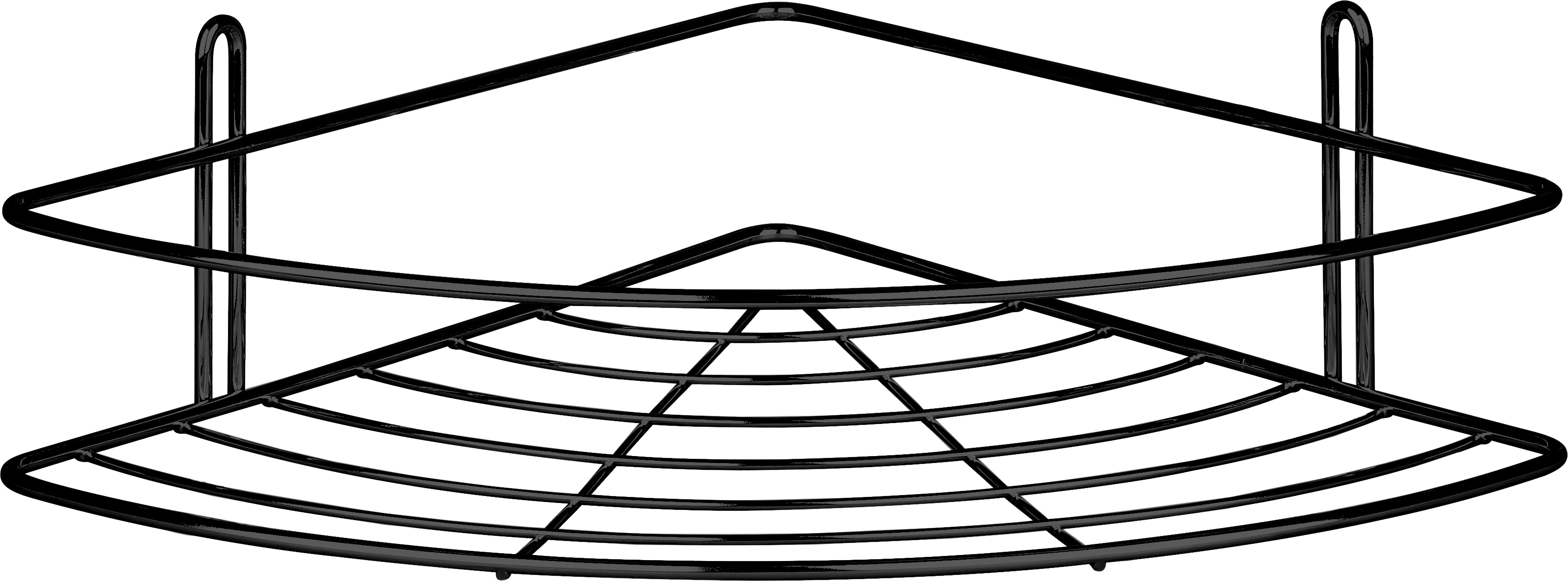 Изображение товара Полка для душа ЧМЗ Практик угловая 1 ярус цвет черный матовый
