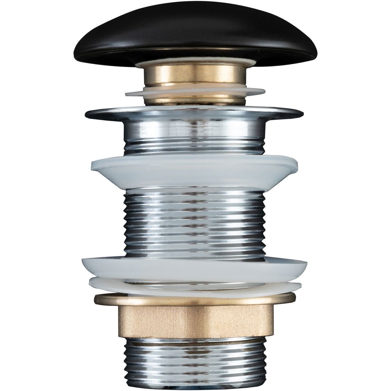 Изображение товара Донный клапан Aquanet D45 мм клик-клак без перелива черный матовый